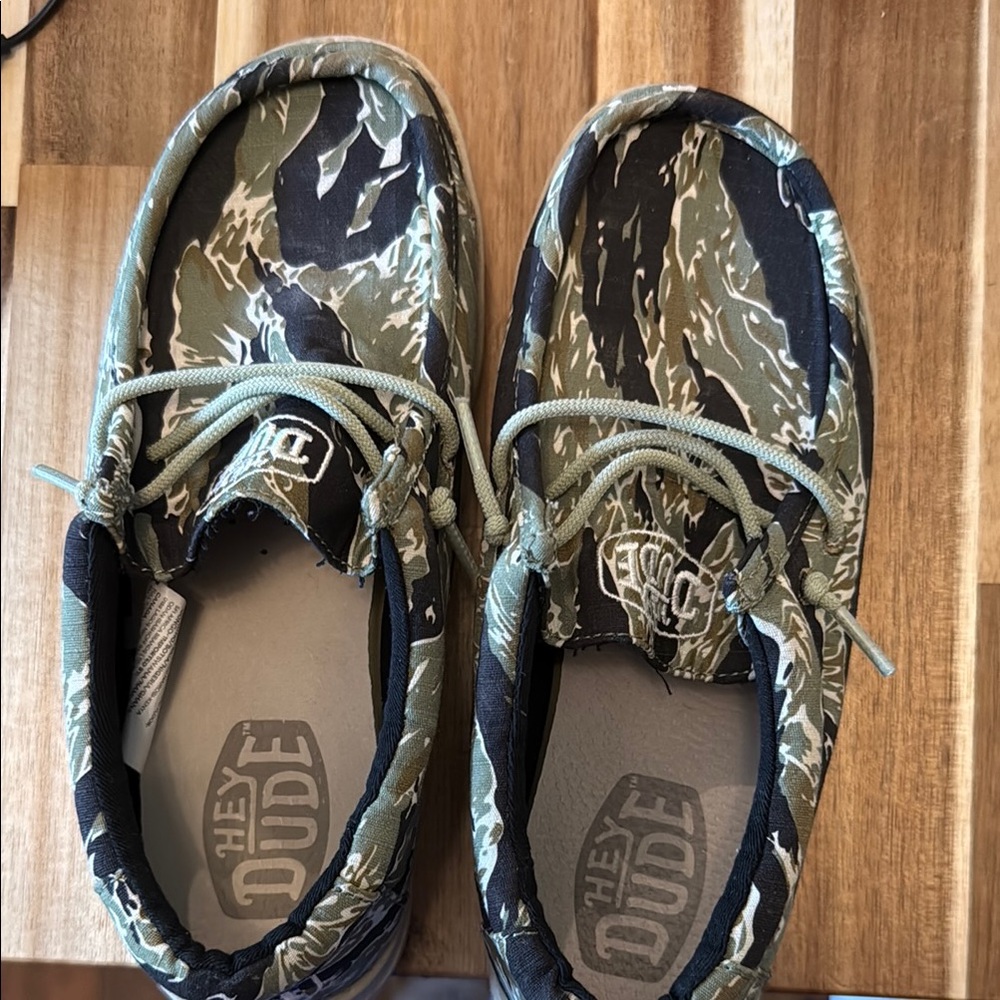 Hey Dude Green and Black Moccasins Slip-On Comfort
